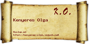 Kenyeres Olga névjegykártya