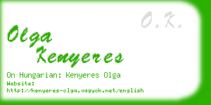 olga kenyeres business card